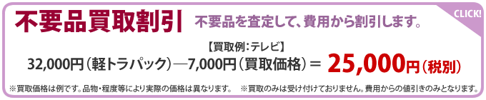 不要品買取割引